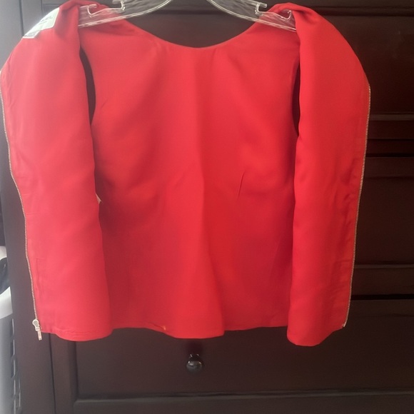 Vintage Emanuel Ungaro Cropped Red Shell Blouse Size 2 - Picture 5 of 5